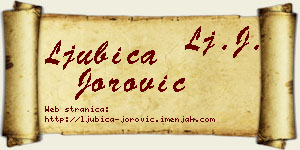 Ljubica Jorović vizit kartica